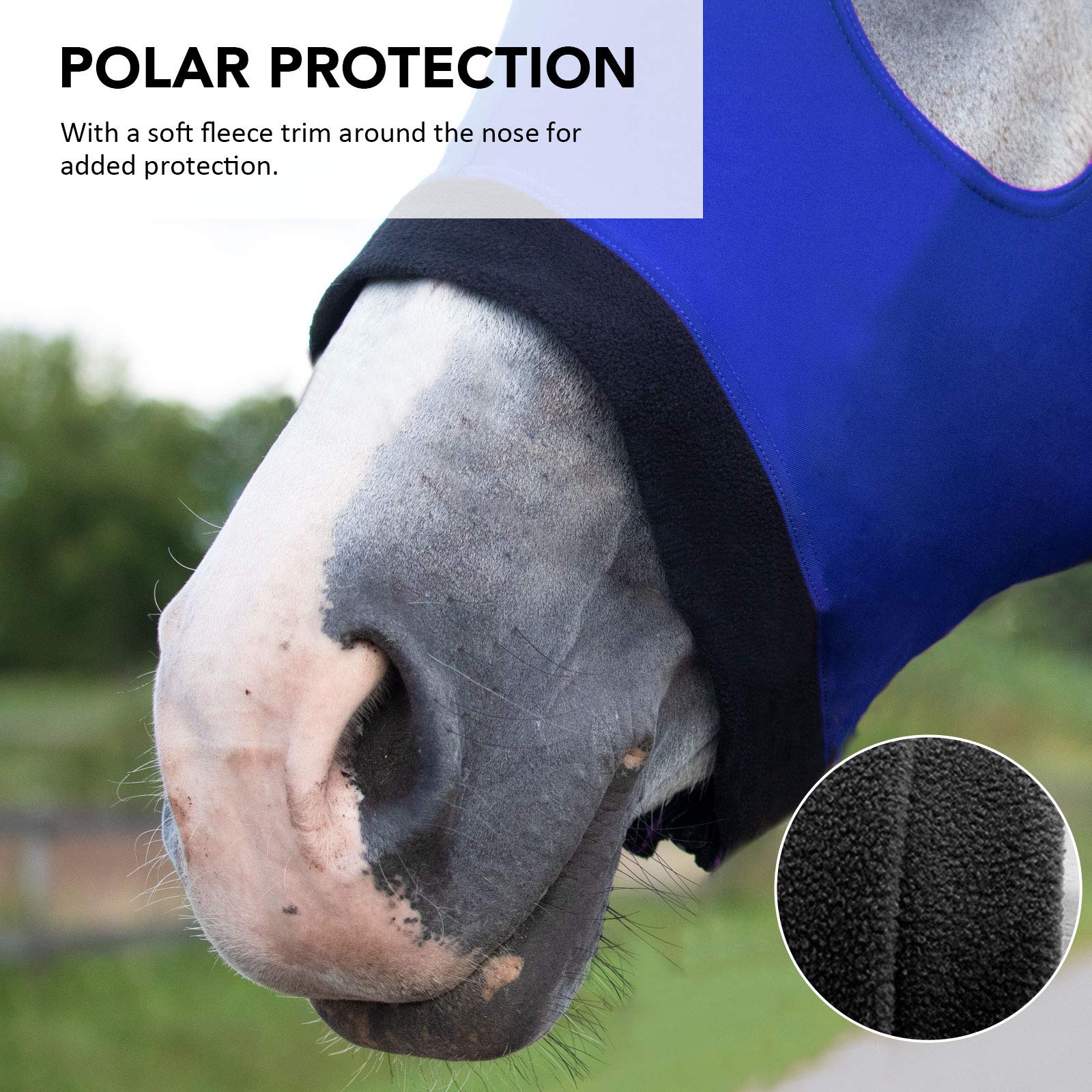 Harrison Howard Stretch Horse Slinky Hood All-Covered Comfortable Horse Sleazy Neck with Zipper- Blue M
